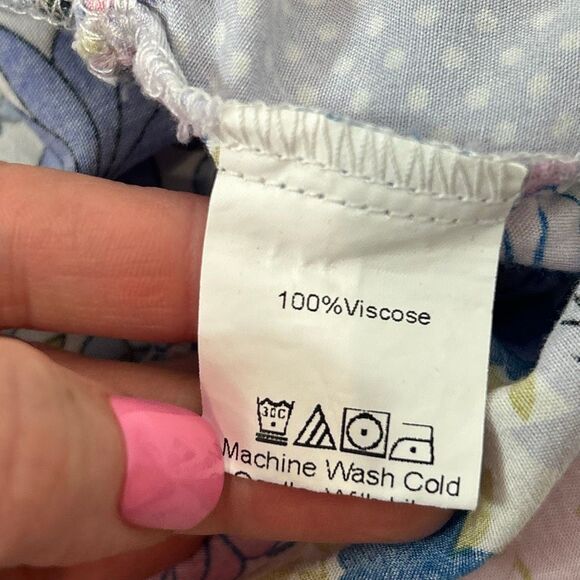 Rusttydustty Dress 3XL Purple V-Neck Short Sleeve Tiered Floral Mini Patchwork - Picture 10 of 15